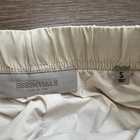 Fear of God Essentials Nylon Track Pants, Cream, Elastic Waistband Adjustable S - Picture 3 of 13